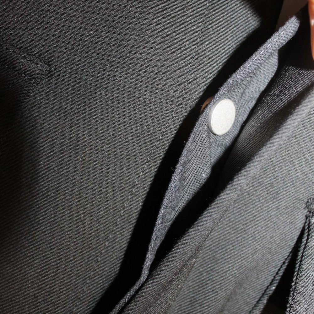 REPRESENT MEN'S BLACK SNAP FRONT JACKET SIZE MEDIUM COLLARED POCKETS LONG SLEEVE - Picture 4 of 13